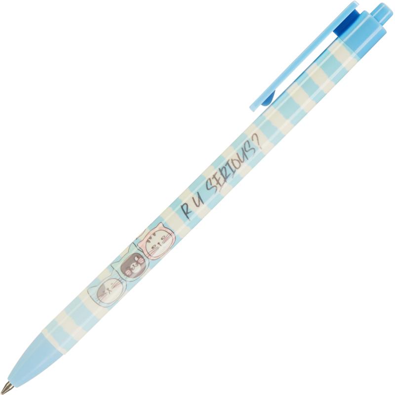 Ручка шариковая автомат. M&G So Many Cats, д.ш.0,5 мм,син,асс ABP464R8