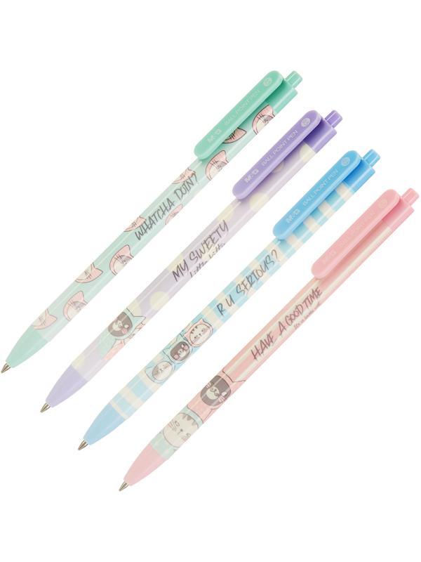 Ручка шариковая автомат. M&G So Many Cats, д.ш.0,5 мм,син,асс ABP464R8