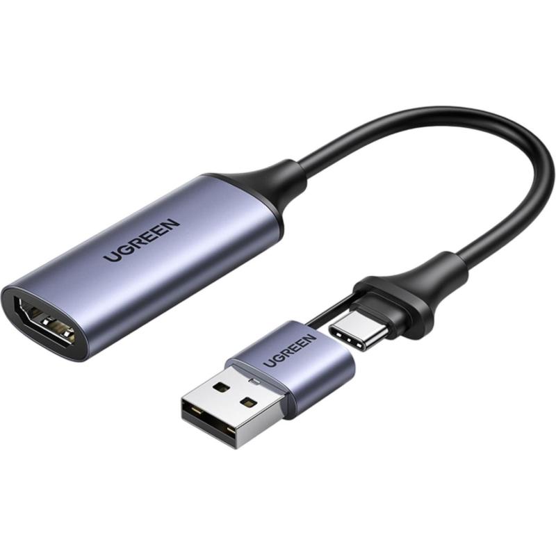 Внешняя карта видеозахвата UGREEN CM489 (40189) USB 1080P серый