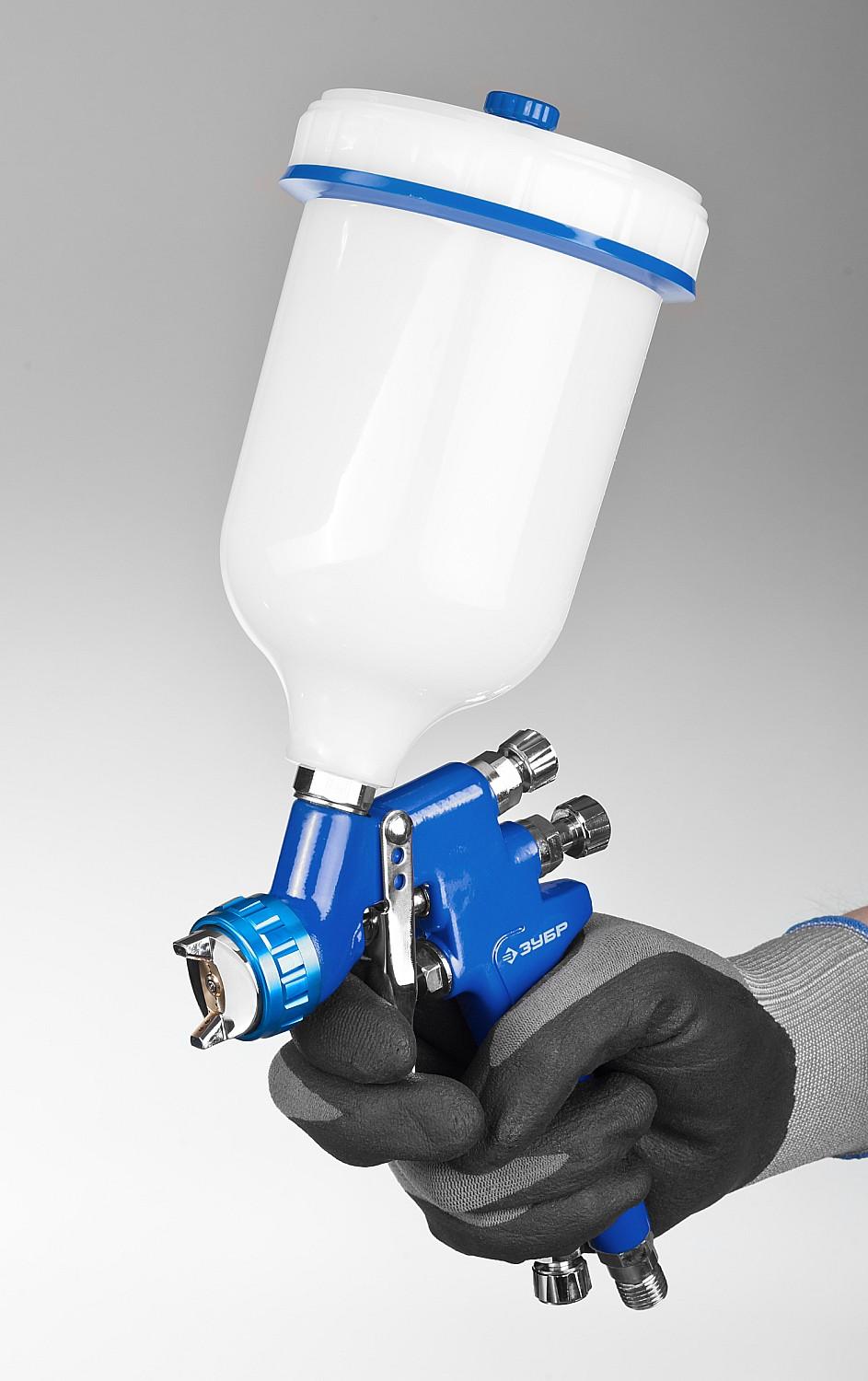 ЗУБР ПРО 300, HVLP, 1.4 мм, пневматический краскопульт с верхним бачком, Профессионал (06453-1.4)