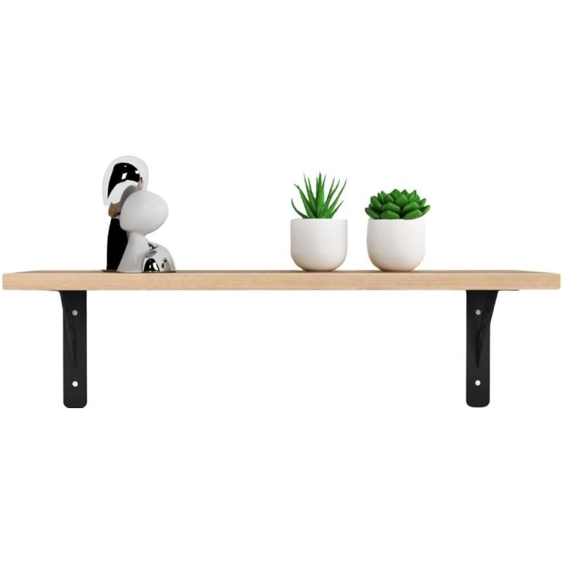 Полка KD настенная Колибри-3, 1 ярус. каркас черный/ЛДСП дуб буратти