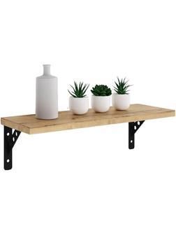 Полка KD настенная Колибри-3, 1 ярус. каркас черный/ЛДСП дуб буратти