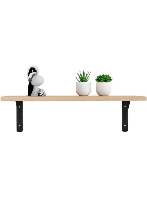 Полка KD настенная Колибри-3, 1 ярус. каркас черный/ЛДСП дуб буратти