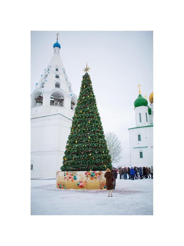 Ограждение декоративное для ствольной ели 7 м (золотая тема)