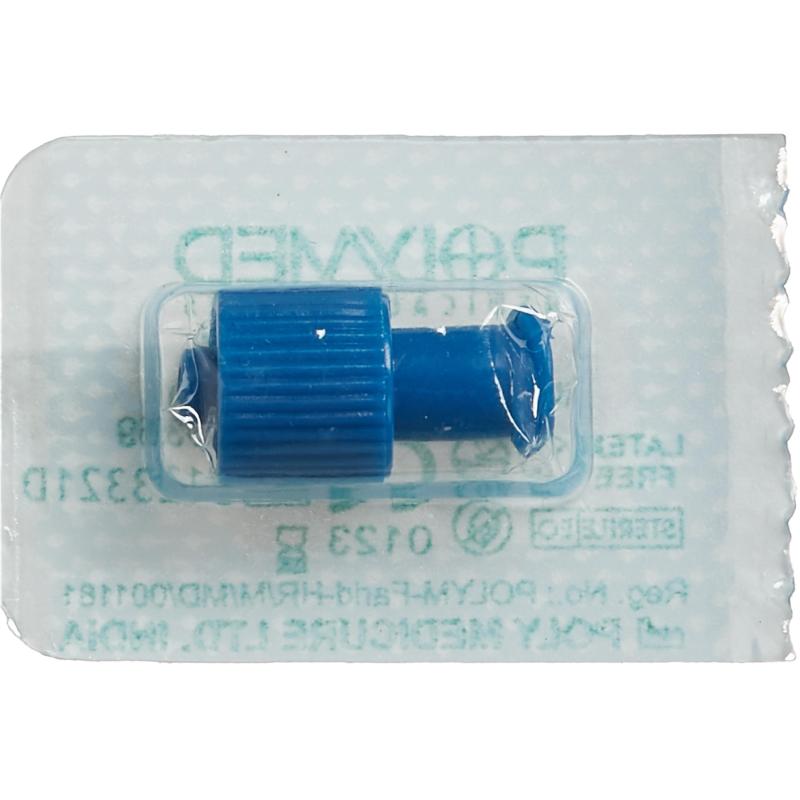 Заглушка для инф.-трансфуз.терапии, синий, Polymed, 300шт/уп