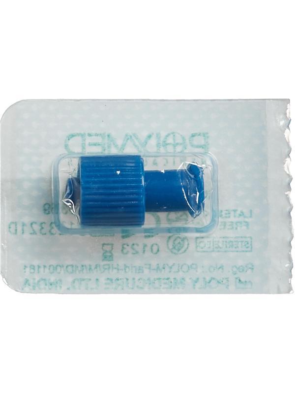 Заглушка для инф.-трансфуз.терапии, синий, Polymed, 300шт/уп