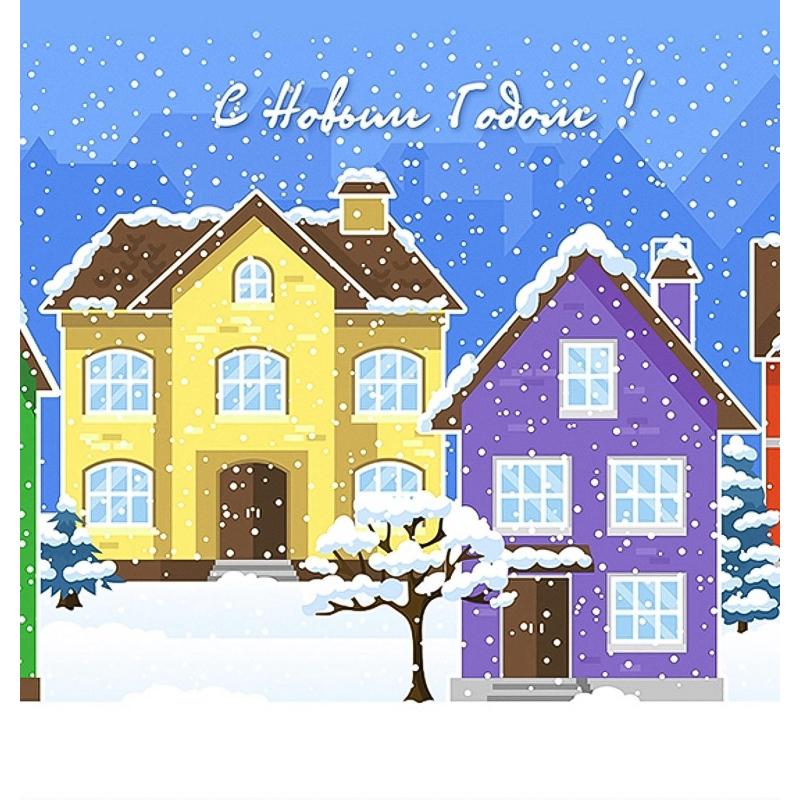 Комплект ограждений для каркасной ели 4 м (тема зимний город)