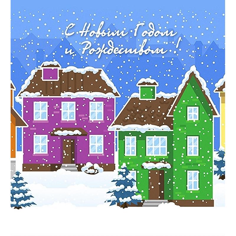 Комплект ограждений для каркасной ели 4 м (тема зимний город)