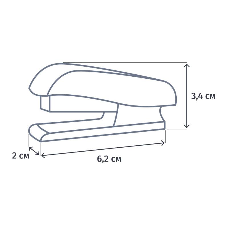 Степлер мини №10 OfficeSpace до 7л., пластиковый корпус, синий