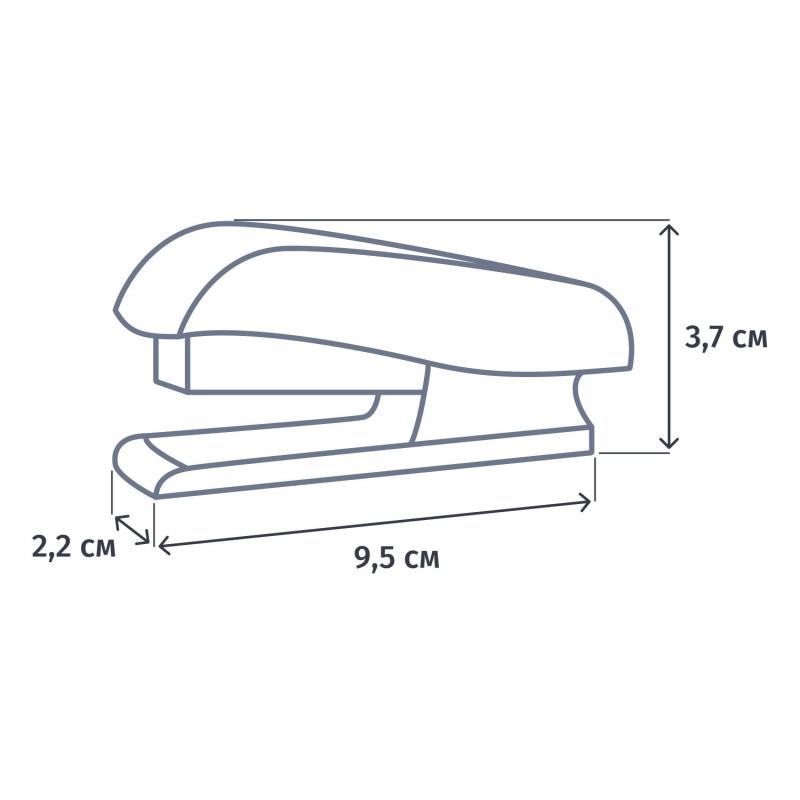 Степлер №10 OfficeSpace до 10л., пластиковый корпус, черный