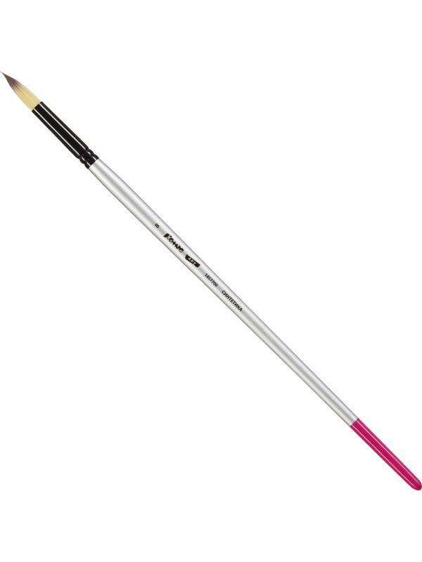 Кисть художественная Комус Арт синтетика средн.жест,кругл.,№8,длинная ручка