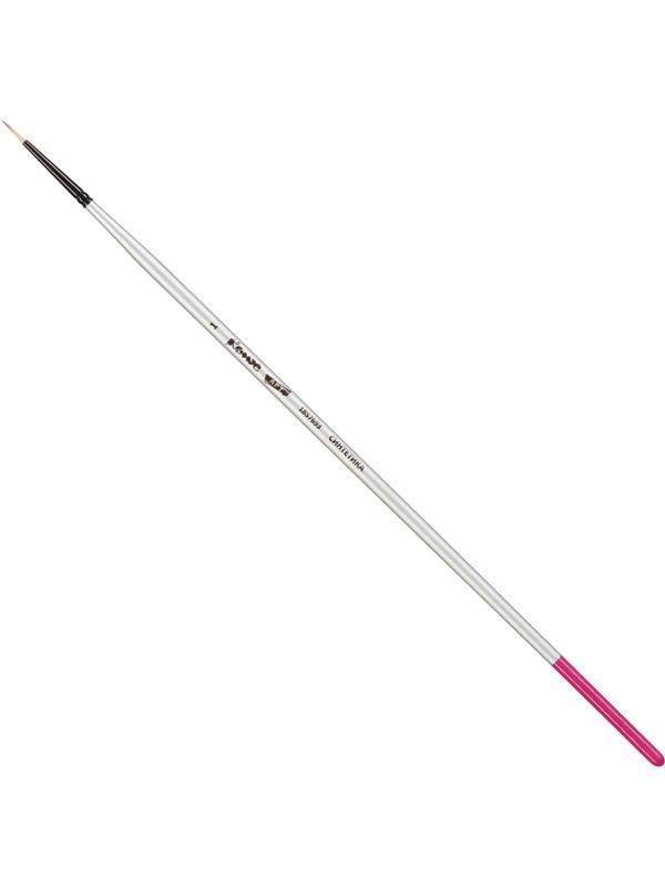 Кисть художественная Комус Арт синтетика средн.жест,кругл.,№1,длинная ручка