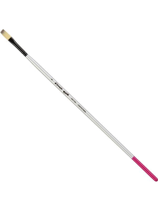 Кисть художественная Комус Арт синтетика средн.жест,плоск.,№6,длинная ручка