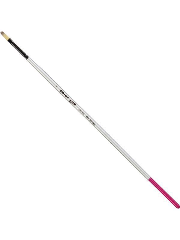 Кисть художественная Комус Арт синтетика средн.жест,плоск.,№4,длинная ручка