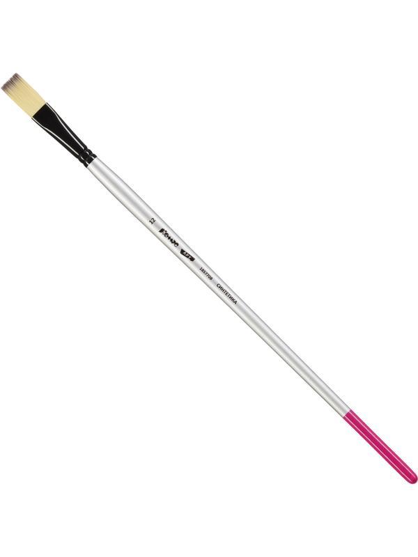 Кисть художественная Комус Арт синтетика средн.жест,плоск,№12,длинная ручка