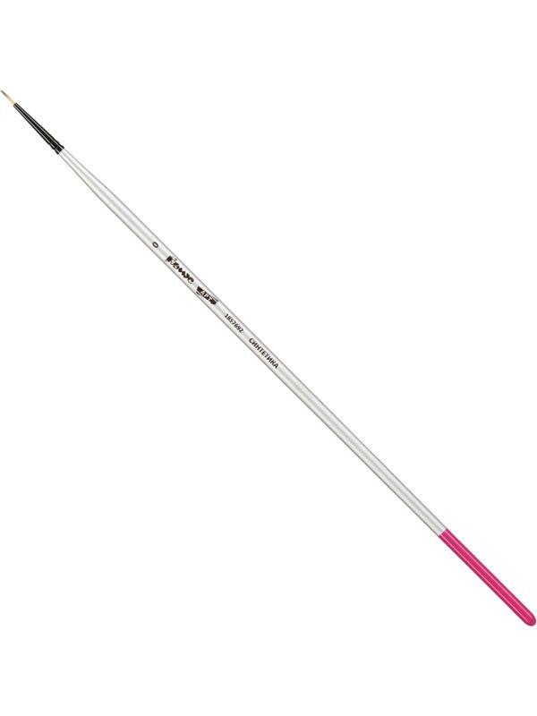 Кисть художественная Комус Арт синтетика средн.жест,кругл.,№0,длинная ручка