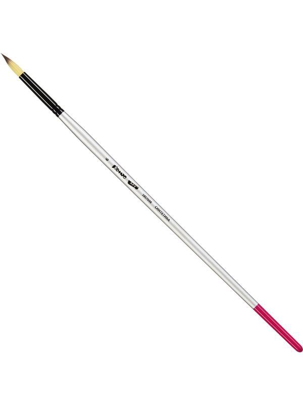 Кисть художественная Комус Арт синтетика средн.жест,кругл.,№6,длинная ручка