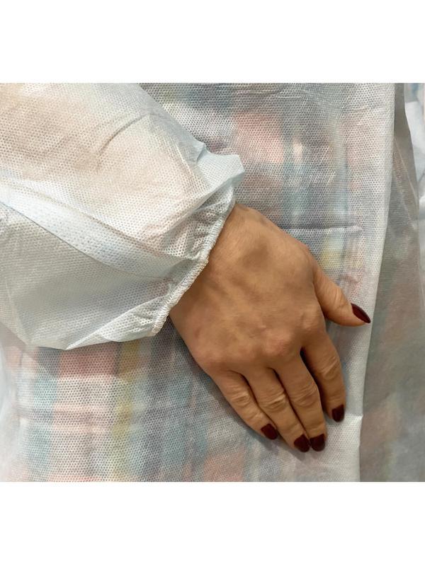 Халат хирург. стер, рук.рез, дл.140 см, р.50-52, пл.25, смс, 1шт