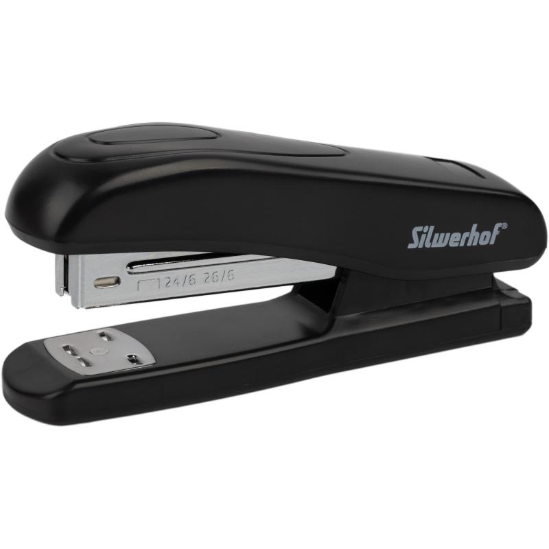 Степлер Silwerhof 24/6 26/6 , 20л 100скоб закрытый/открытый черн