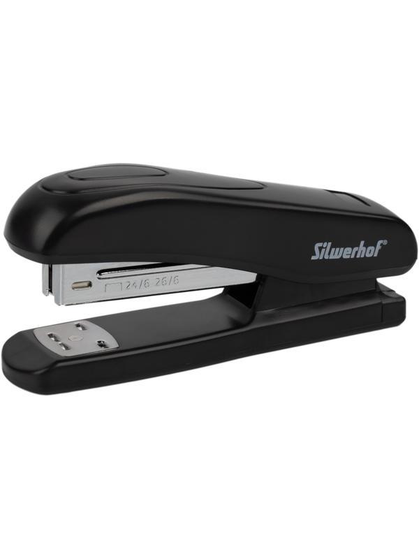 Степлер Silwerhof 24/6 26/6 , 20л 100скоб закрытый/открытый черн
