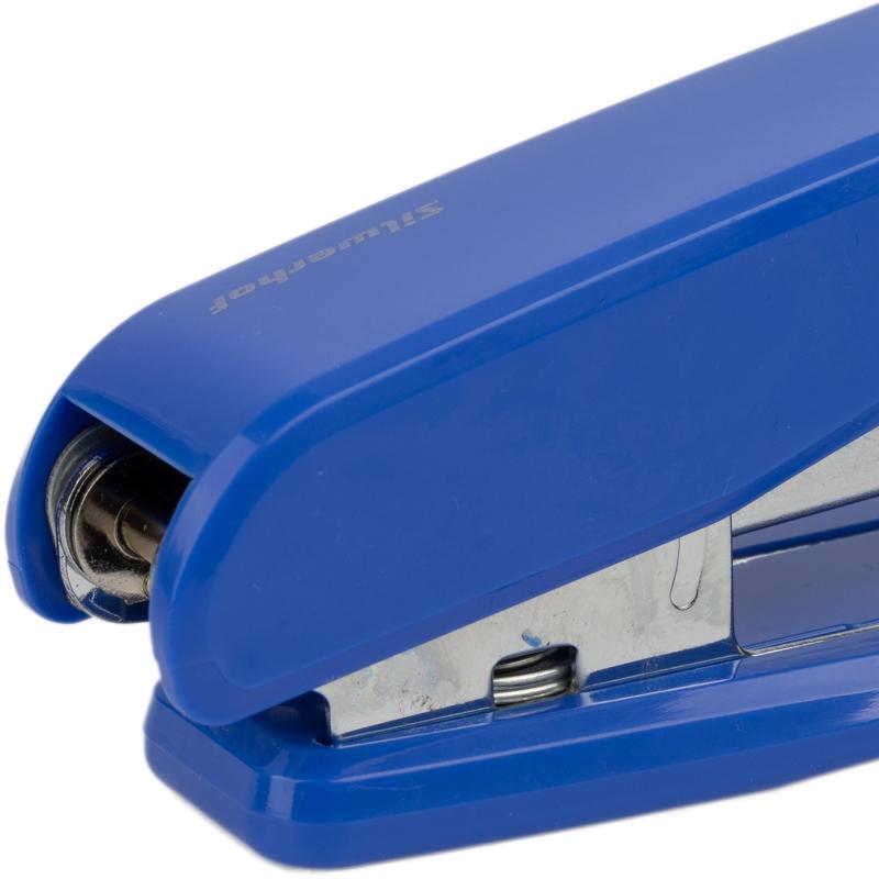 Степлер Silwerhof 401075-02 24/6 30л 80скоб пластик закр/откр синий