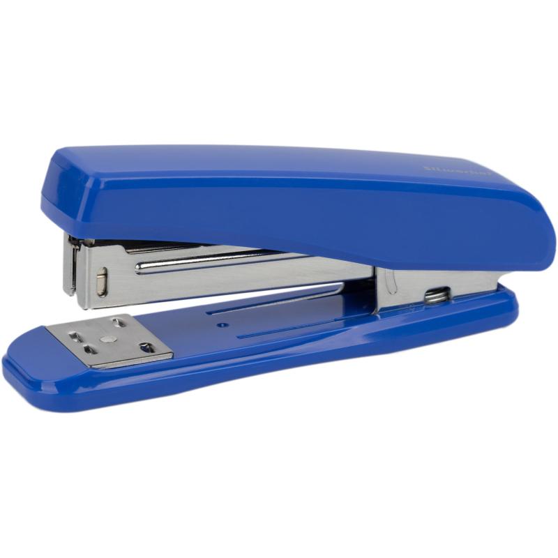 Степлер Silwerhof 401075-02 24/6 30л 80скоб пластик закр/откр синий