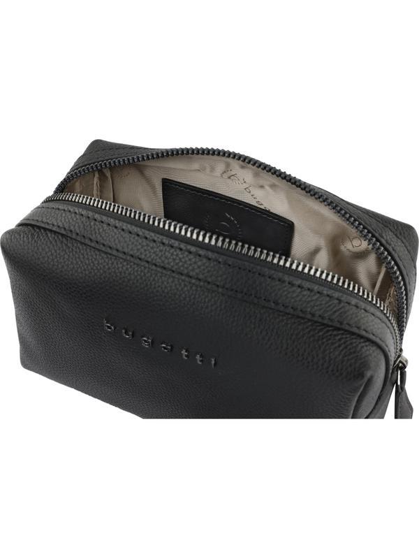 Косметичка BUGATTI Bella, чер, воловья кожа/полиэстер, 19х8,5х11, 49480001