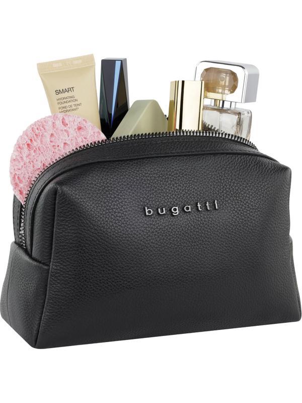 Косметичка BUGATTI Bella, чер, воловья кожа/полиэстер, 19х8,5х11, 49480001