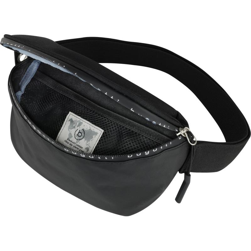Сумка на пояс BUGATTI Blanc Delight,черн,RPET600D, 24х11х12,5, 2л, 49450501