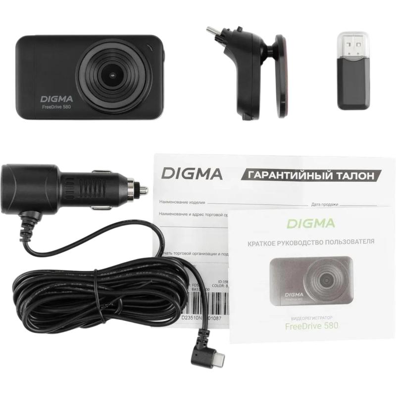 Автомобильный видеорегистратор Digma FreeDrive 1296p GP2178 чер. FD580
