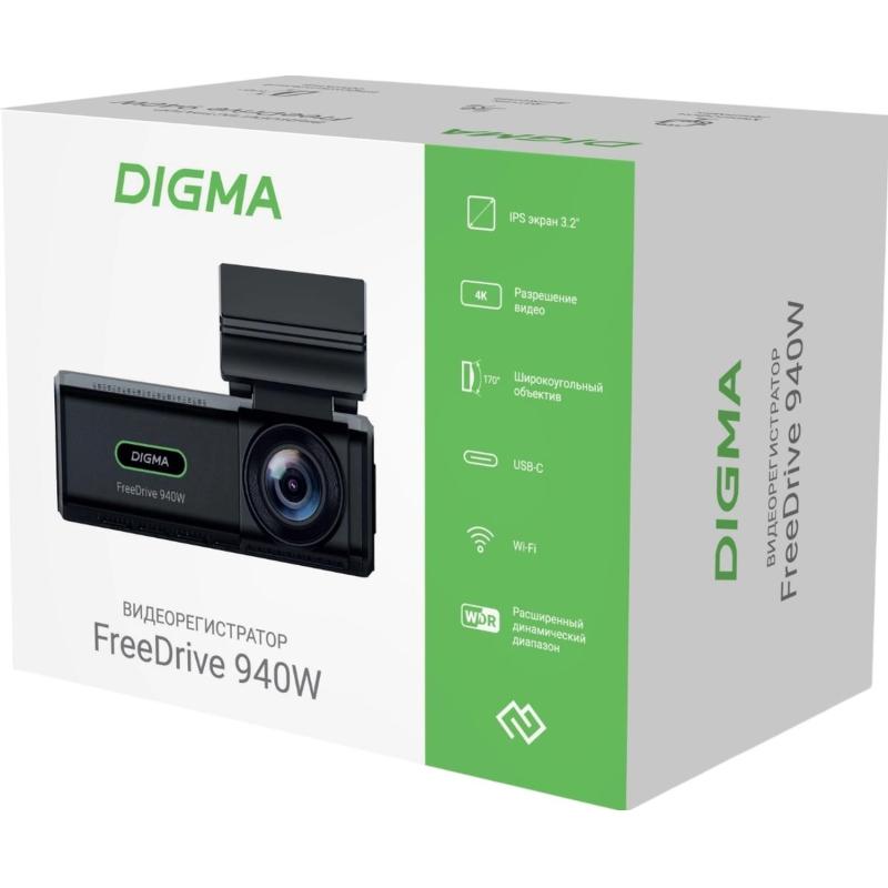 Автомобильный видеорегистратор Digma FreeDrive 4K UHD Allwinner чер. FD940W