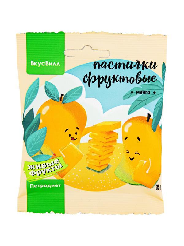 Пастила пастилки Вкусвилл Живые фрукты Манго 35г