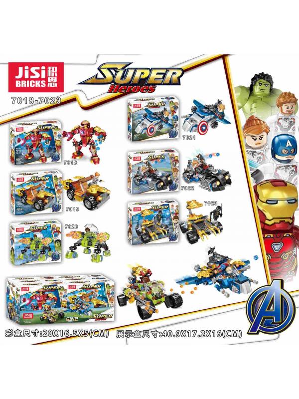 Конструктор JiSi Bricks «Мстители» 7018-7023 / 148-158 деталей / комплект 6 шт.