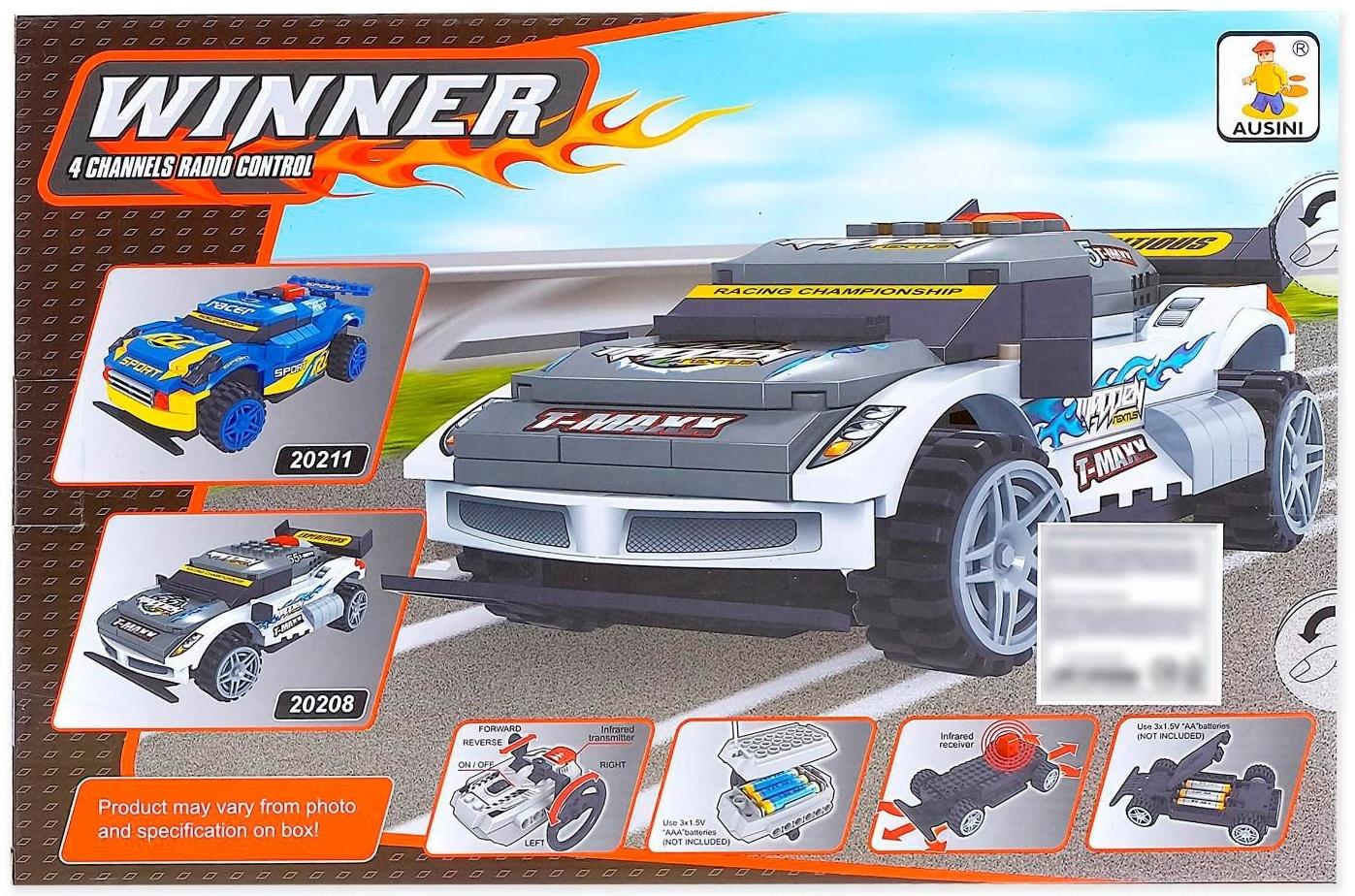 Конструктор на радиоуправлении «Гонка», 210 деталей