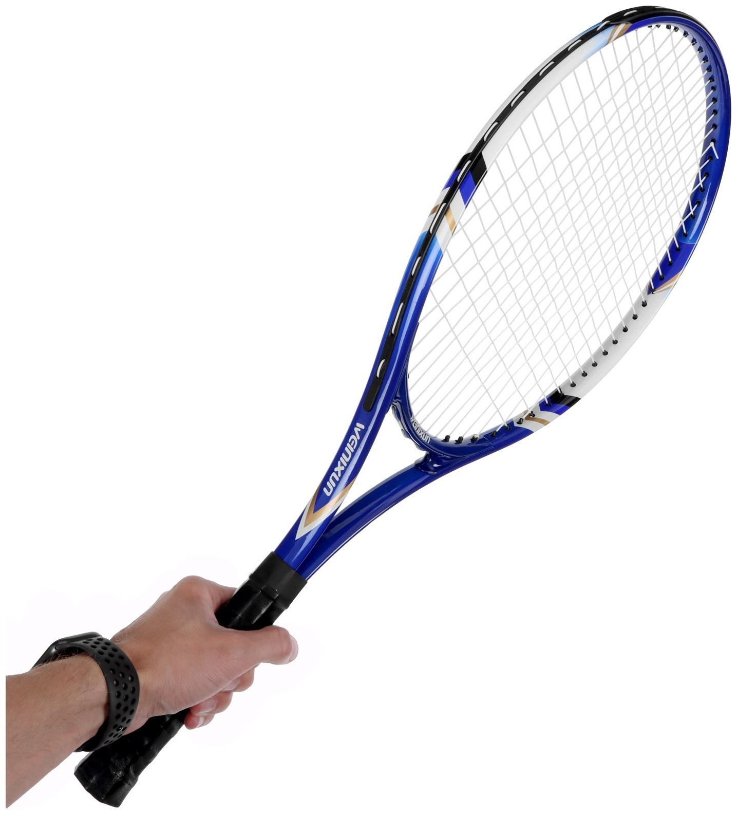 Ракетка для большого тенниса тренировочная, в чехле, цвет синий