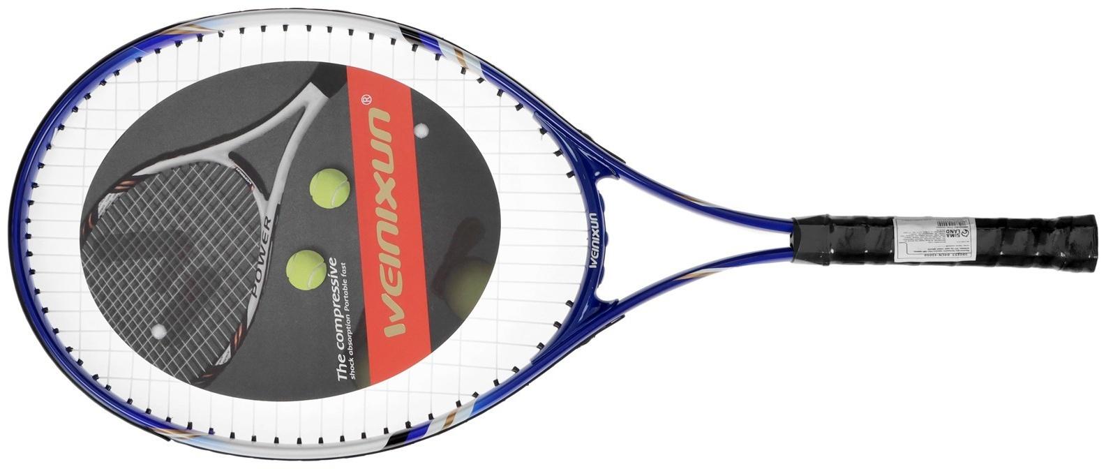 Ракетка для большого тенниса тренировочная, в чехле, цвет синий