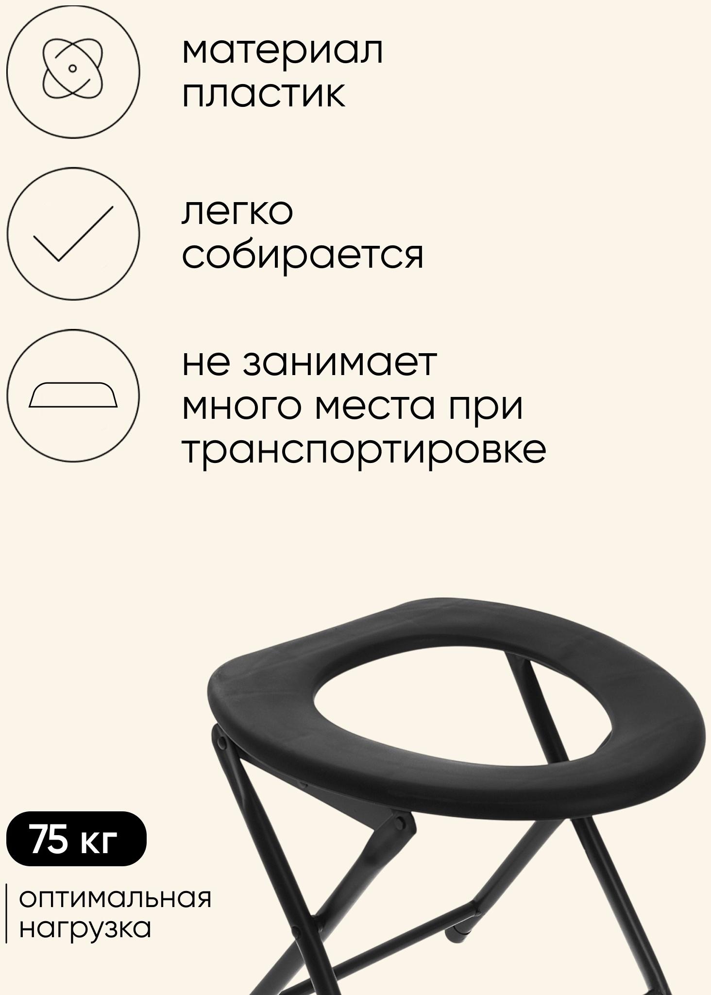 Стул-туалет для туриста, складной, 32х34х36 см, до 75 кг