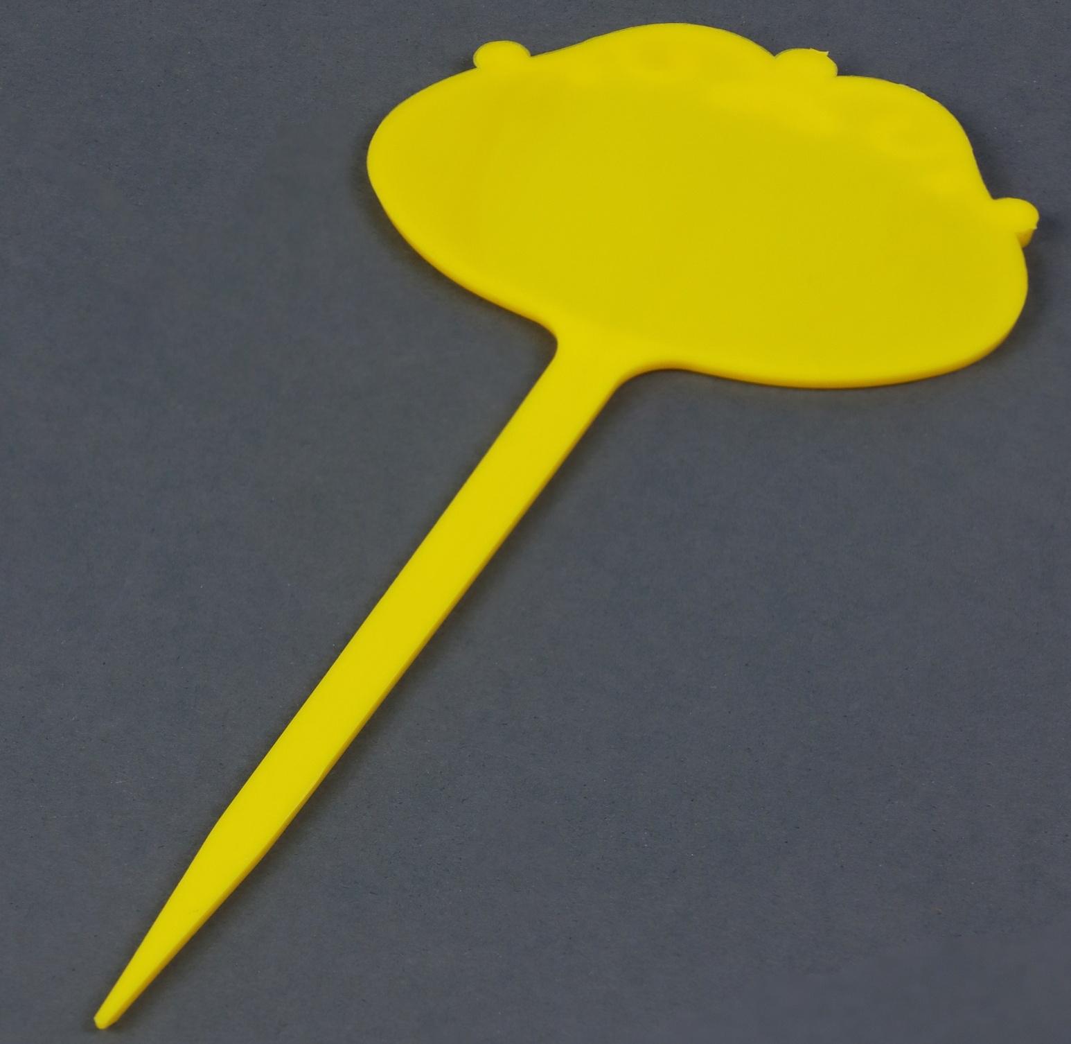 Таблички садовые для маркировки, фигурные, 15 см, набор 10 шт., пластик, жёлтые, Greengo