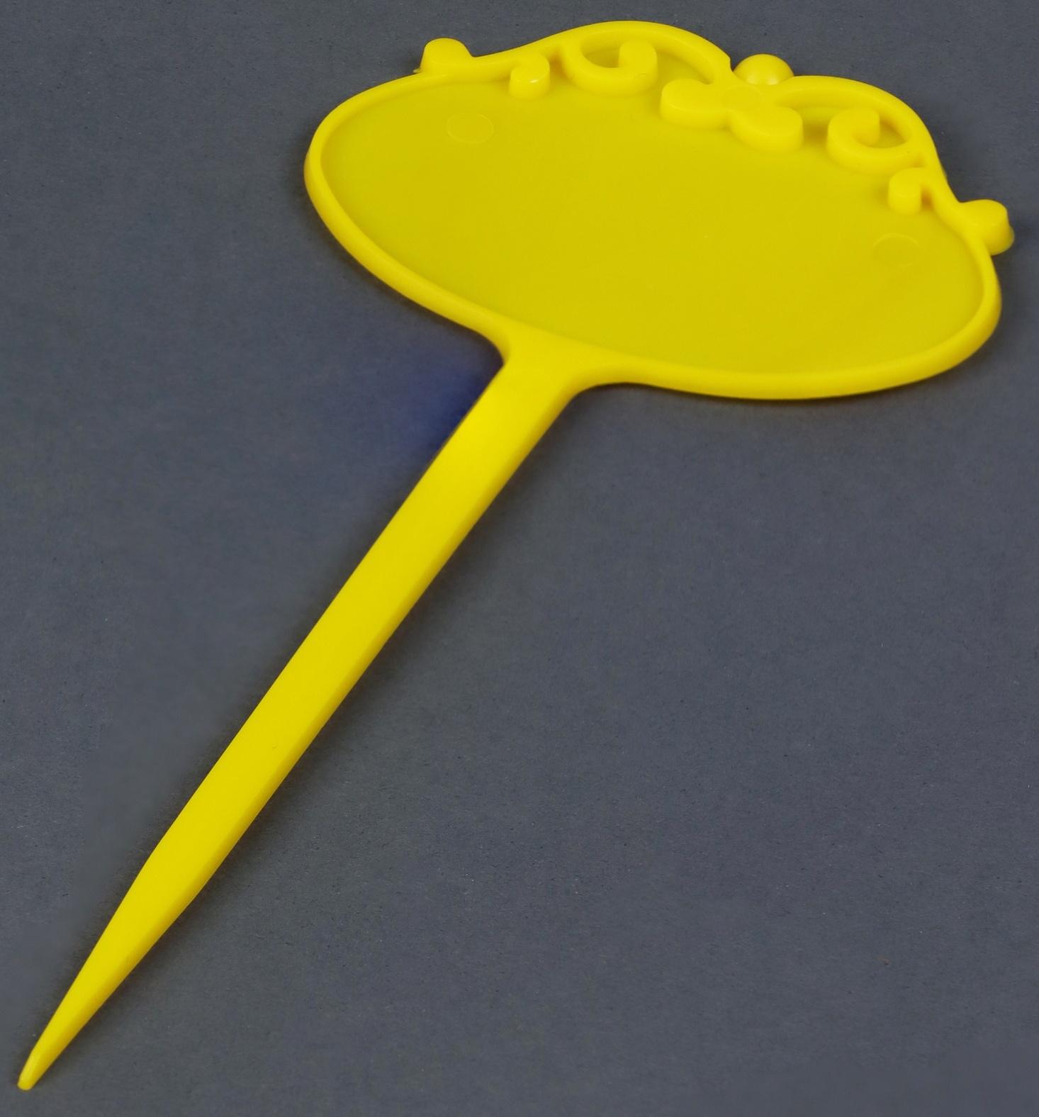 Таблички садовые для маркировки, фигурные, 15 см, набор 10 шт., пластик, жёлтые, Greengo