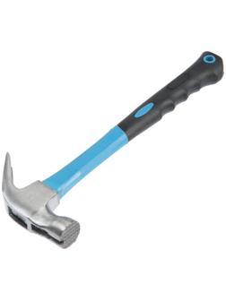 Молоток-гвоздодер ТУНДРА, боек с магнитом, фиберглассовая 2К рукоятка, 250 г