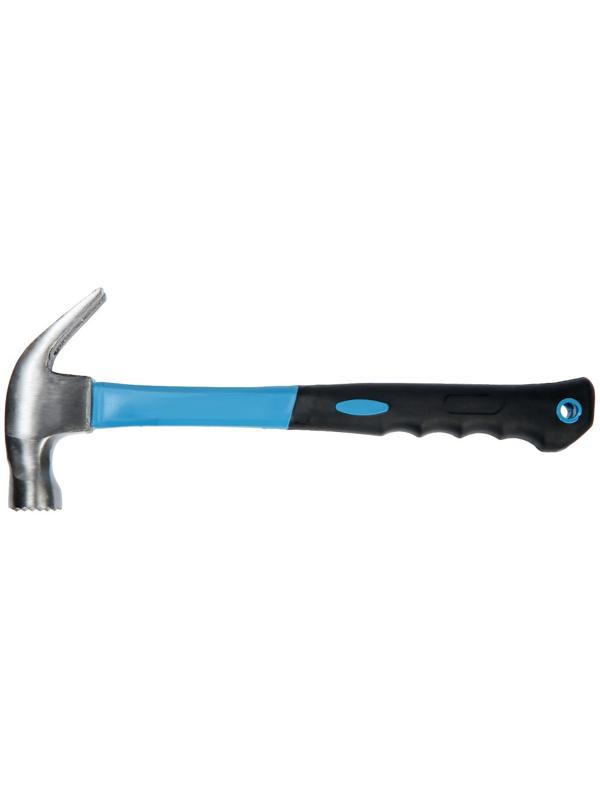 Молоток-гвоздодер ТУНДРА, боек с магнитом, фиберглассовая 2К рукоятка, 250 г