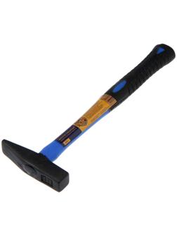 Молоток слесарный ТУНДРА, квадратный боек, фиберглассовая обрезиненная рукоятка, 200 г