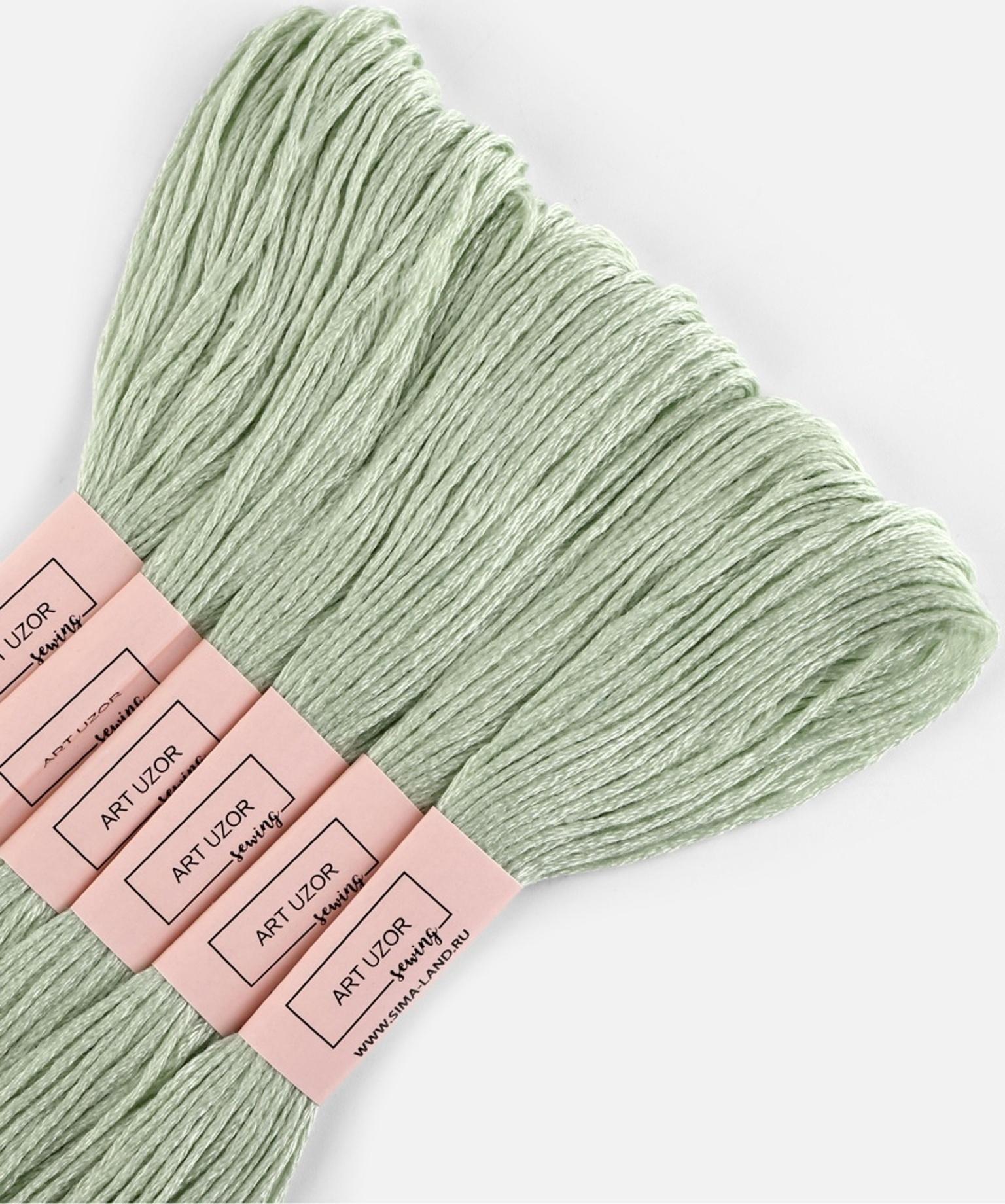Набор ниток мулине №3064, 8±1 м, 6 шт., светло-зелёный