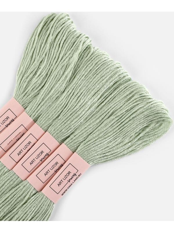 Набор ниток мулине №3064, 8±1 м, 6 шт., светло-зелёный