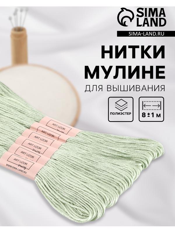 Набор ниток мулине №3064, 8±1 м, 6 шт., светло-зелёный
