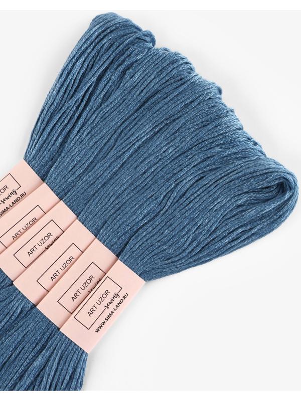 Набор ниток мулине №931, 8±1 м, 6 шт., серо-синий