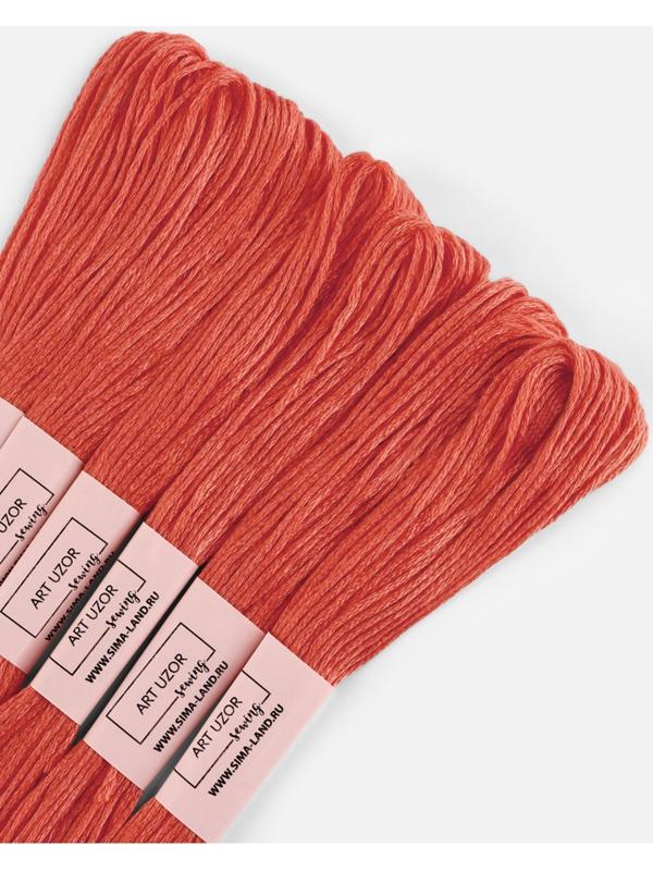 Набор ниток мулине №3712, 8±1 м, 6 шт., тёмно-оранжевый