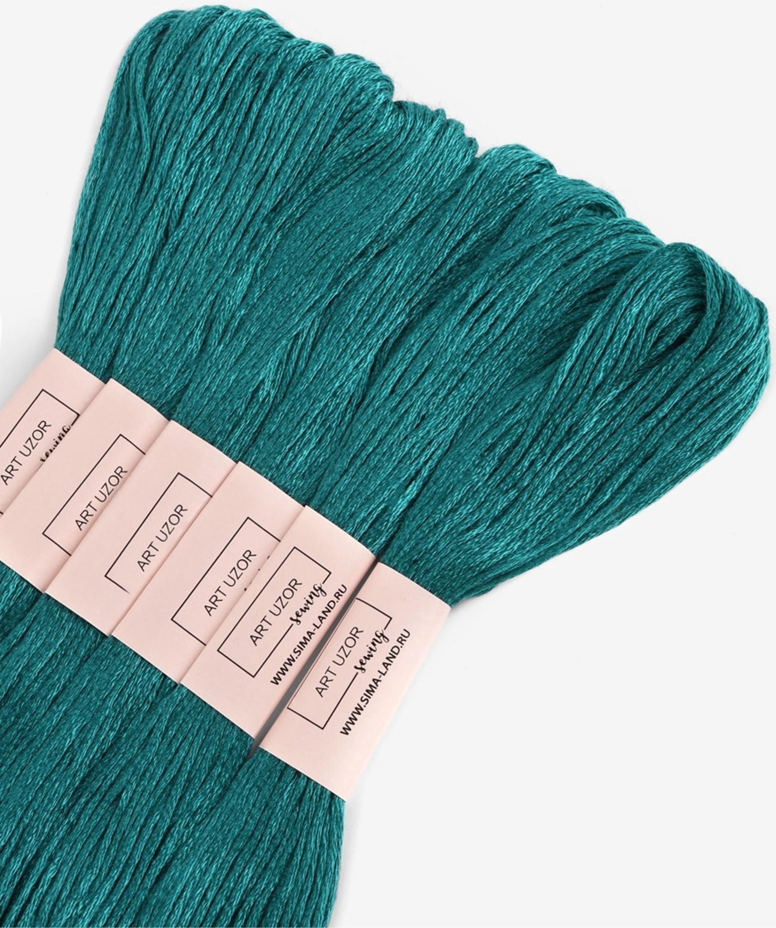 Набор ниток мулине №3808, 8±1 м, 6 шт., тёмно-бирюзовый