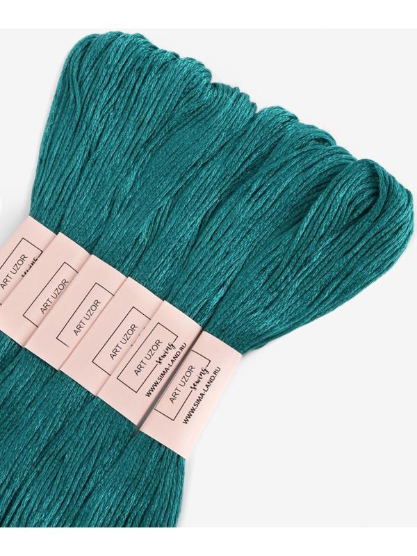 Набор ниток мулине №3808, 8±1 м, 6 шт., тёмно-бирюзовый