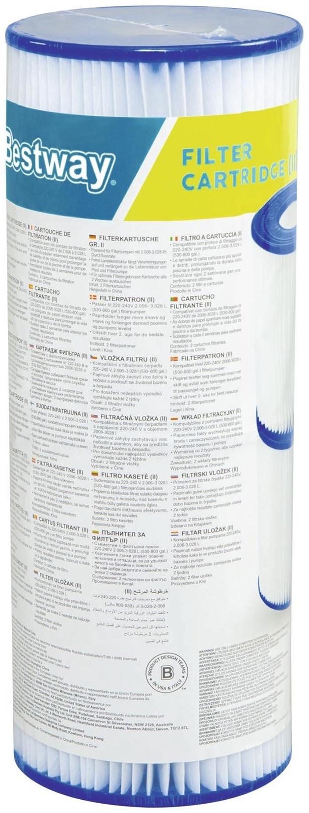 Картридж для фильтра «II», набор 2 шт, 10,6 х 13,6 см, 58094 Bestway